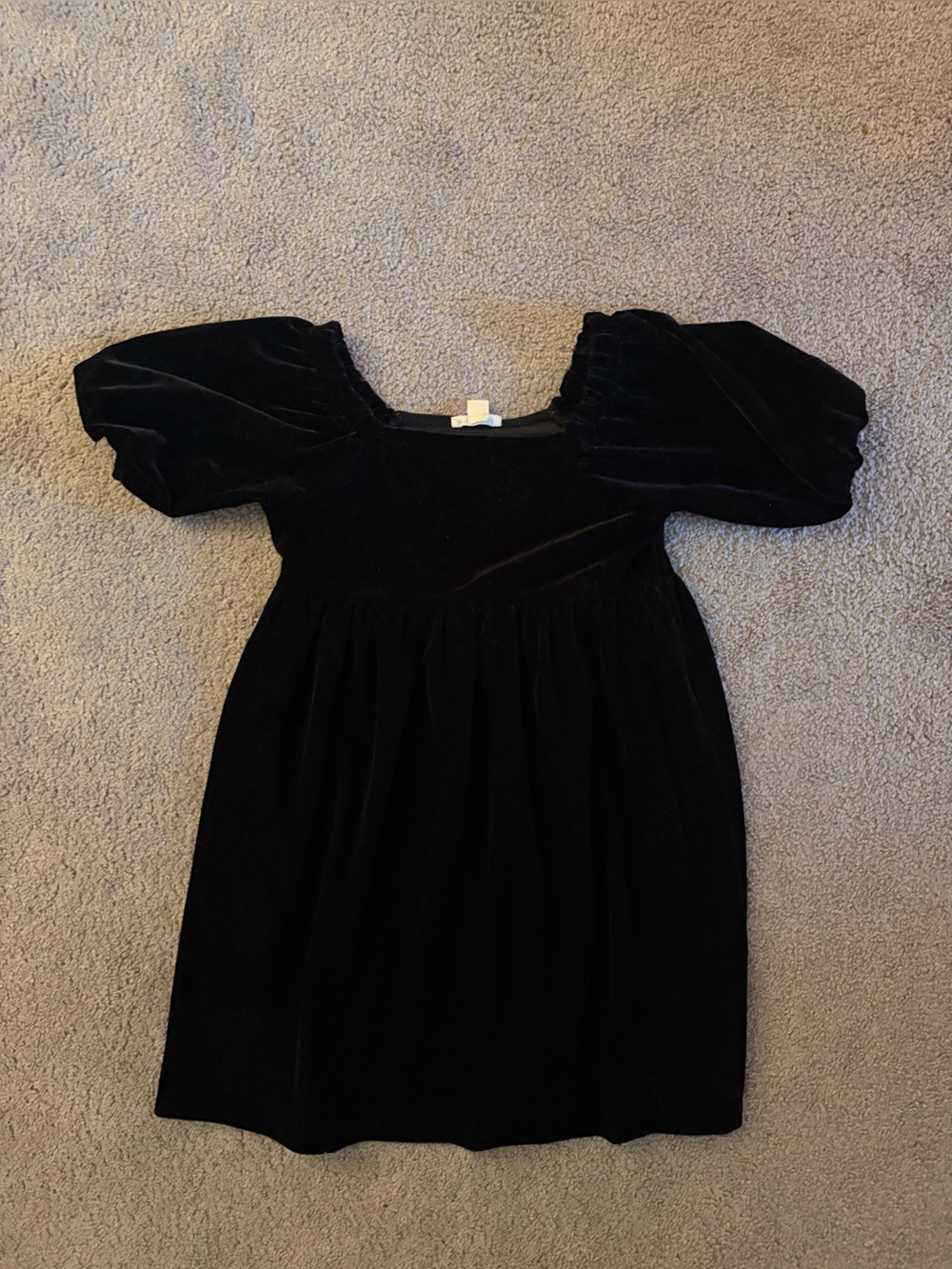 J. Crew Crewcuts Girls Black Velvet Puff Sleeve Dress
